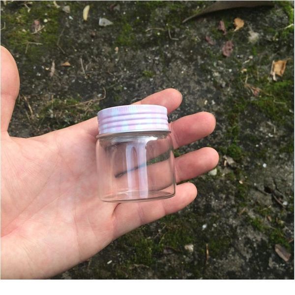 

47*50*34mm 50ml glass bottles aluminium screw cap sile ser sealing up empty jars glass bottles containe jllpnf