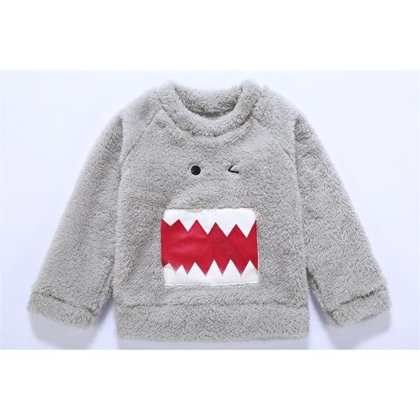 

toddler infant baby boy bear fleece girl clothes animal winter thick children's sweatshirts casual kids velvet costume lj201216, Black