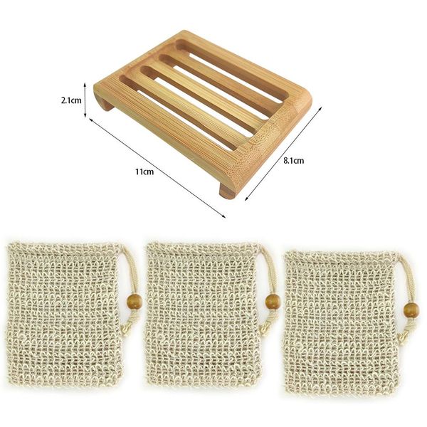 

handmade bathroom wooden soap case holder natural soap tray soap saver exfoliating bag sink deck bathtub shower wood dish wmthgj