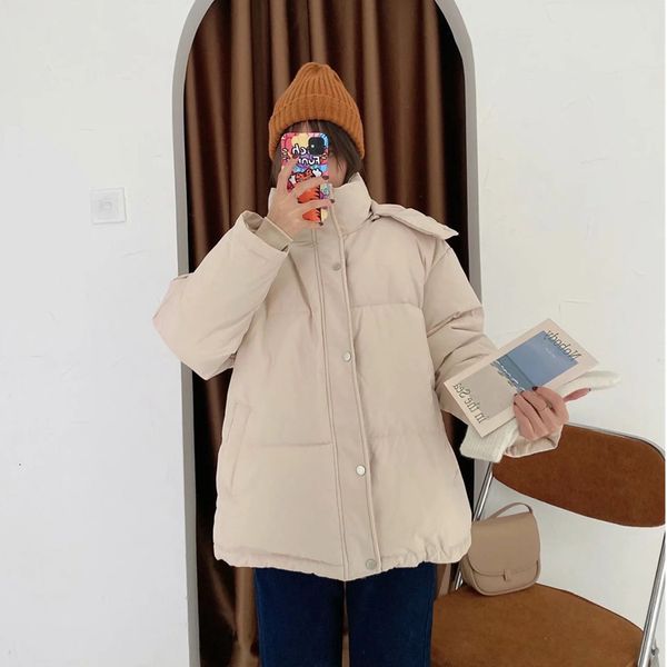 

2021 new leisure fashion loose thickened cotton padded clothes student style hooded bread suit in autumn and winter morw, Black