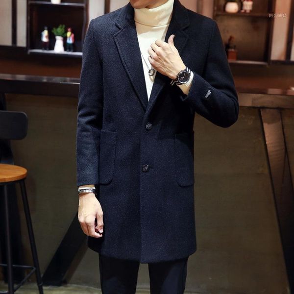 

slim men's large woolen coat two-pin coat jacket big code1, Black;brown
