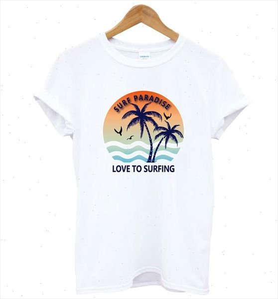 

love surfing print women tshirt cotton casual funny t shirt lady yong girl tee quality drop ship kt 24, White