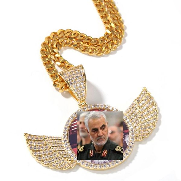 

suleimani.12305;hip-hop hip memorial custom copper pendant inlaid zircon solid diy creative p glue w1se, Silver