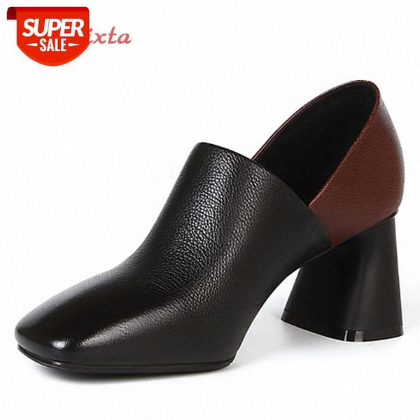 

aphixta 2020 6.5 heels women pumps fashion colorful square heel round toe shoes new elegant women's pumps big size #6k8k