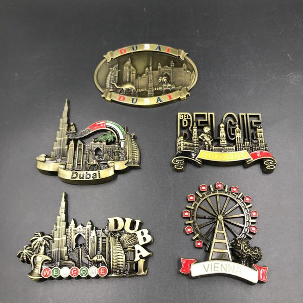 

dubai uae decorative magnets belgium belgique vienna austria 3d magnet fridge creative metal scenic fridge magnet decor souvenir wmtaay
