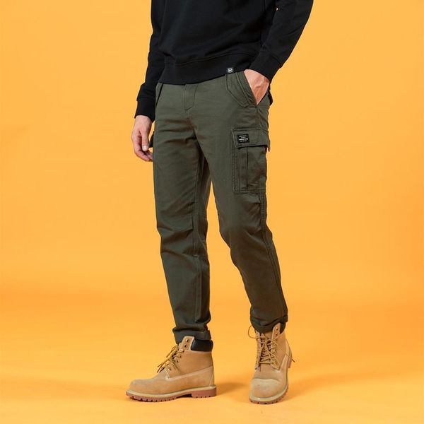 

new 2020 casual pants men fashion track cargo pants ankle-length military spring trousers men pantalon hombre 180614, Black