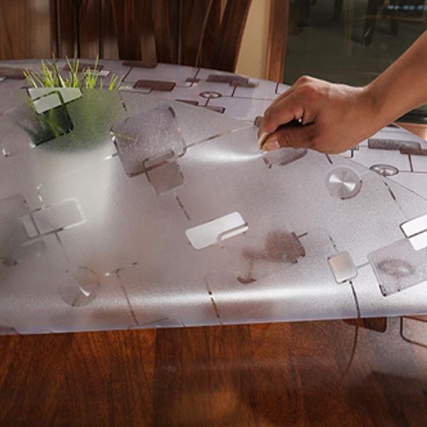 

1,5 мм прозрачный пвх скатерть водонепроницаемый круглый круглый пвх столовая ткань настольная крышка кухонный узор масляный стол ткань обед