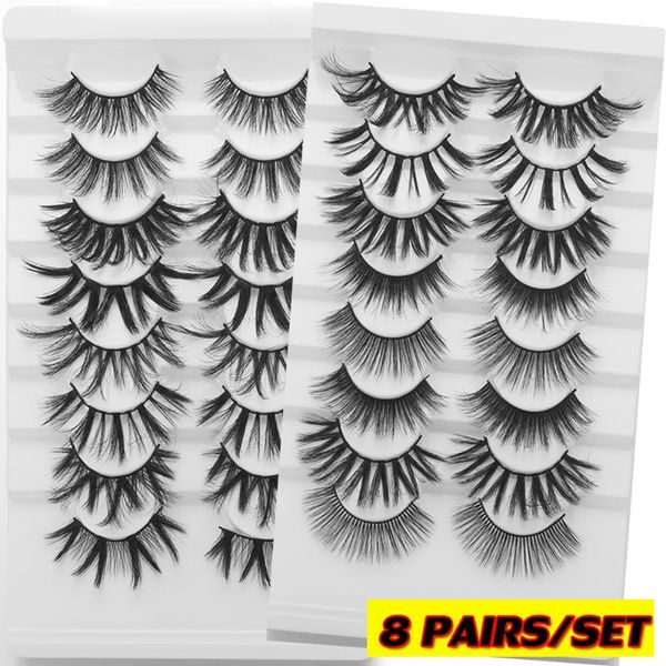 

false eyelashes 8 pairs of 3d fluffy thick extension mink eye makeup tool