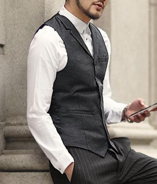 

men's vest slim fit suit handsome casual waistcoats for men wedding groom's blazer gilet homme vintage tuxedo suit custom1, Black;white