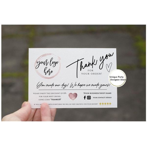 

пользовательский добавить свой логотип упаковочный бизнес бизнес спасибо вставить карту современную вставку карты продавца продавец бизнес с