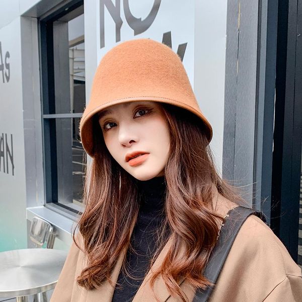 

wide brim hats hat women's winter wool knitting bucket vintage elegant fashion fisherman cap female thick warm autumn knitted, Blue;gray