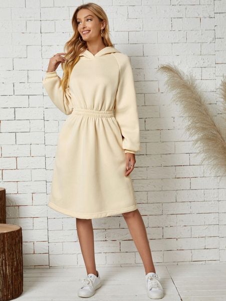 

emery rose raglan sleeve hoodie dress d7he#, White;black