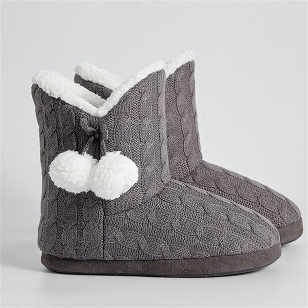 Scarpe Coppia Inverno Bow-nodo peluche soffice Home intimità Calzini morbidi Pantofole per le donne all'aperto Y201026