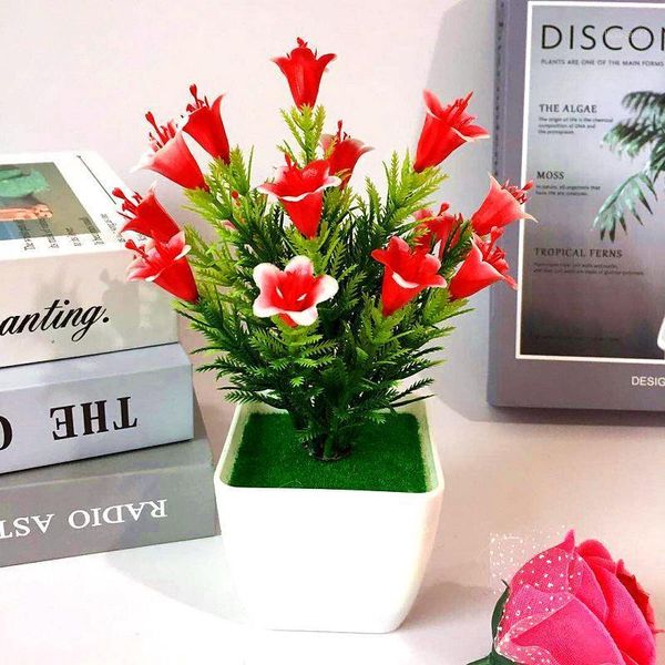 

potted lily pinecone decoration traditional artificial bonsai plant home table1