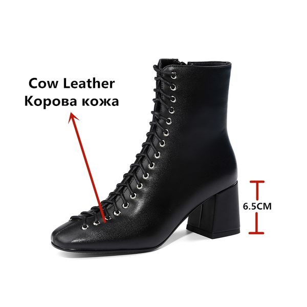 

verconas мода женщина лодыжки сапоги высокого качества натуральная кожа ручной работы осень зима сапоги на высоких каблуках женщины 201124, Black