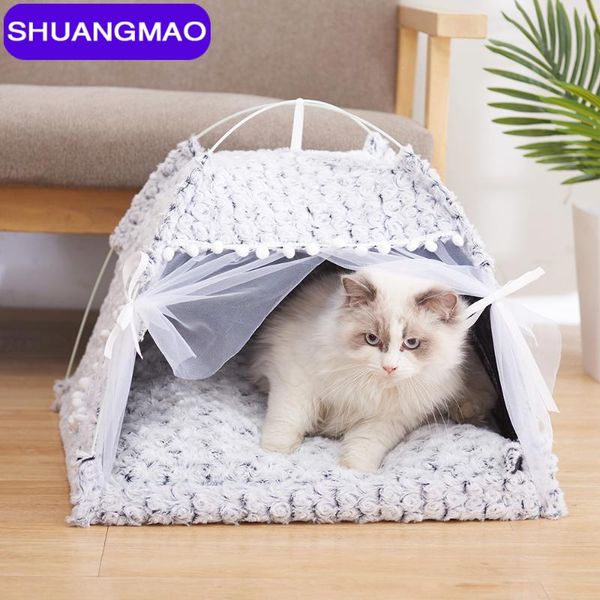 

winter summer warm cat bed foldable small cats tent house kitten dog basket beds cute houses home cushion pet kennel products