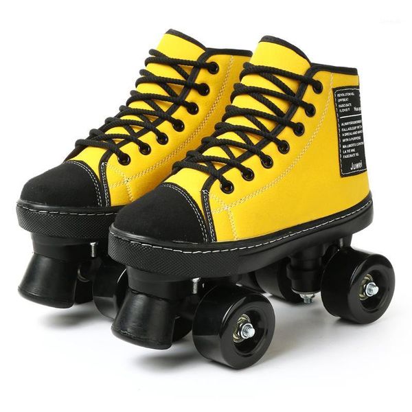 

inline & roller skates fashion double row two line shoes patines women men sneakers pu flash wheels cowhide leather1