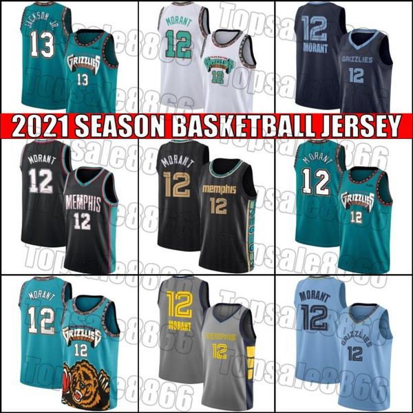 

ja morant jersey memphis grizzlies jersey jaren 13 jackson jr. vancouver 2021 city edition jersey uniform x9b8, Black;red