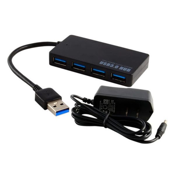 

powered 4-port usb 3.0 hub 5gbps portable compact for pc mac lapdeskt3