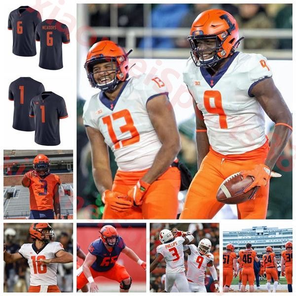 

ncaa illinois fighting illini jerseys a.j. jenkins jersey kevin hardy simeon rice justice williams college football jerseys custom stitched, Black