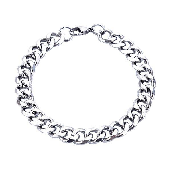 

5n1hsilver color lobster 10mm wide clasp for men punk stainless steel bracelets 22cm wristband hand chain w