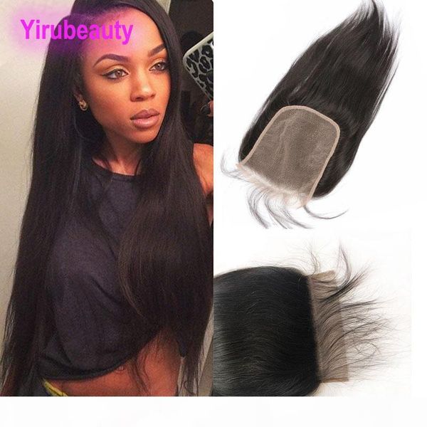 

malaysian 9a cambodia virgin hair 6*6 lace closure straight human hair closure with baby hair middle three part 55-110g piece, Black;brown