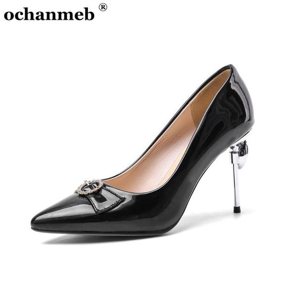 

ochanmeb large size 50 14 women pumps shoes high heels women's ladies wedding shoes rhinestone bow party runway red pumps female, Black