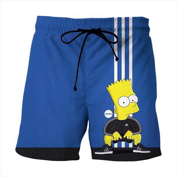 

2020 summercartoon anime simpsons mens beach shorts swimming board short swimwear matching surfing pants swimsuits masculina, White;black