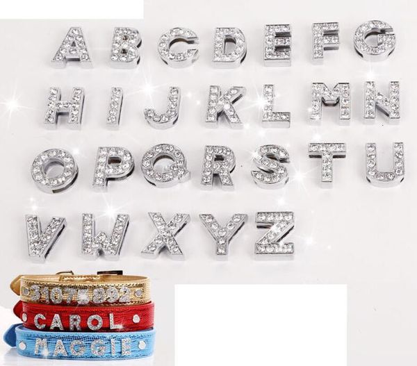 

diy slide with rhinestone for nice 10mm pet dog collars letters and numbers 60pcs