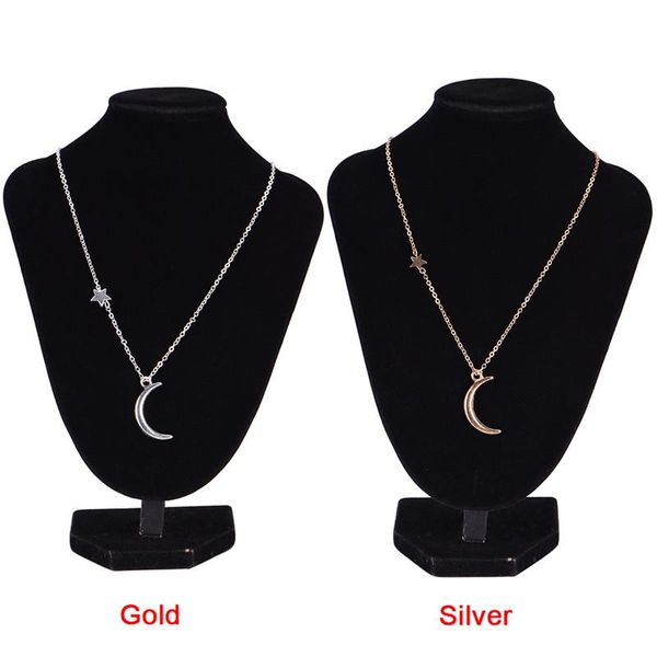 

trendy star moon choker necklace nice gift for women girl fashion jewelry, Silver
