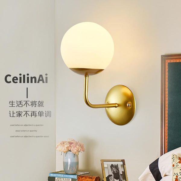 

nordic modern minimalist bedroom wall lamp tv background living room creative corridor aisle bed led lighting