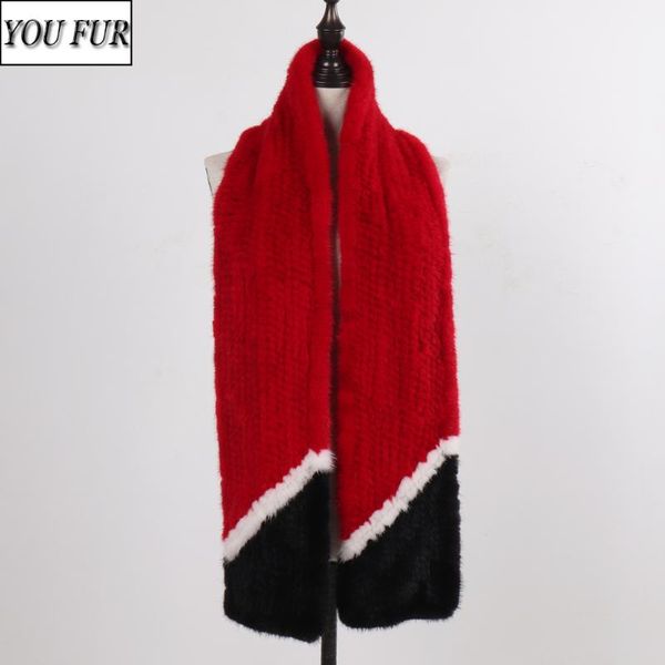 

2020 new women winter long real scarf natural warm scarves lady hand knitted 100% genuine muffler, Blue;gray