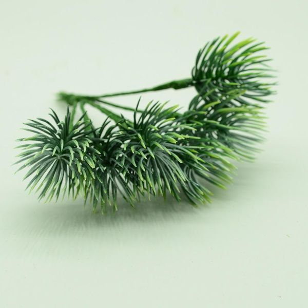 

6шт лот поддельные пластиковые зеленые сосны листья рождества diy подарок скрапбукинг дома свадебный декор аксессуары искусственные растения
