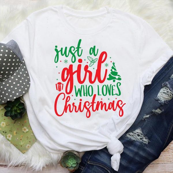 

women letter cheer cute new year happy time holiday merry christmas graphic tees clothes print lady female t shirt t shirt, White