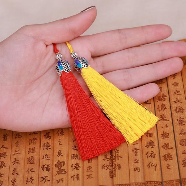 

2pcs silk tassel fringe temple crown tassels trim vertical wrinkle pendant tassel brush for curtains jewelry diy home decor h jllogd