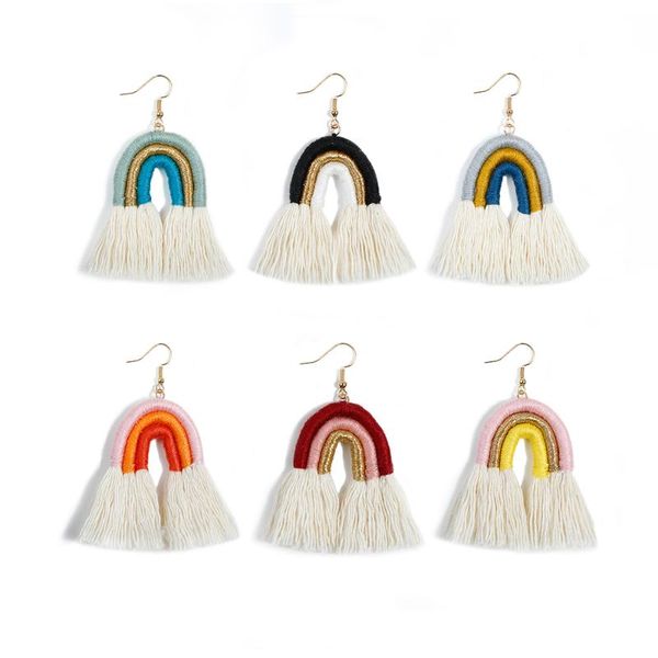 

multicolor long tassel earrings for women dangle drop earrings charm jewelry party handmade accessoires uken, Silver