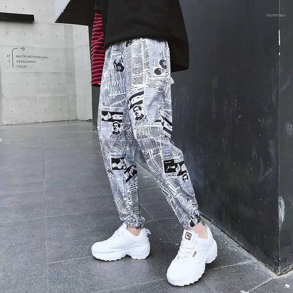 

cool 2019 hip hop pants amine print pencil pants men elastic waist track trousers mens womens fashion joggers sweatpants1, Black