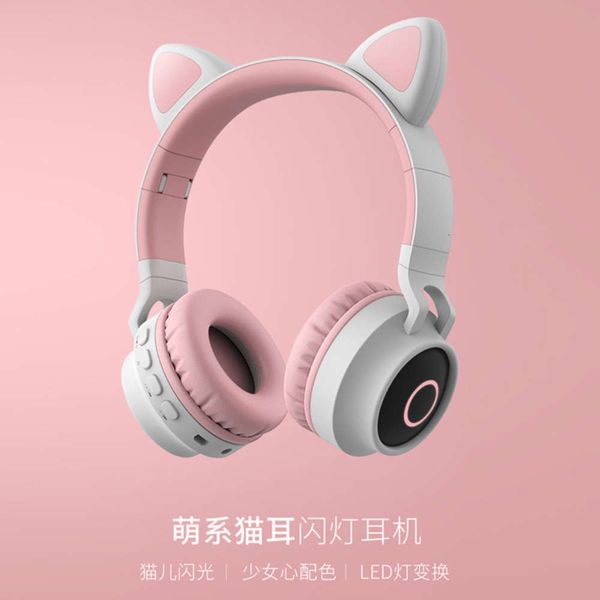 

ear net red cartoon girls cat wirels bluetooth headset game live