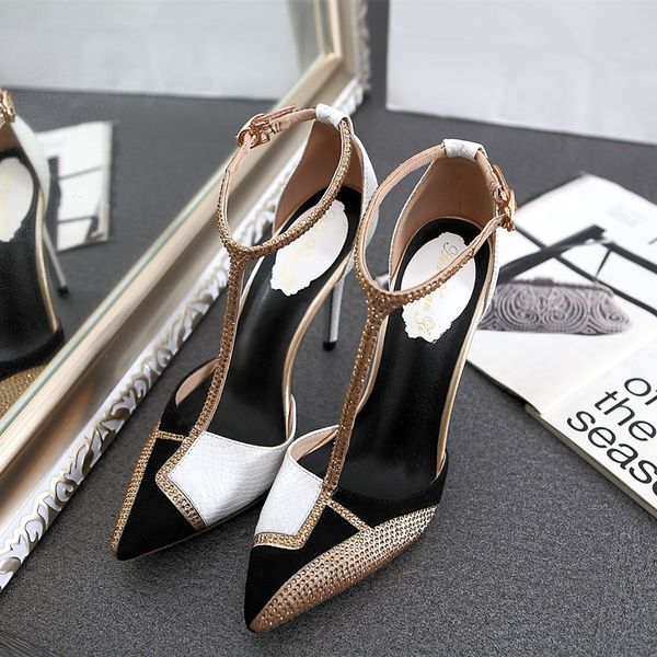 

shipment the of fashion women's with toe strip stiletto high heels wedding shoes lrxg, Black