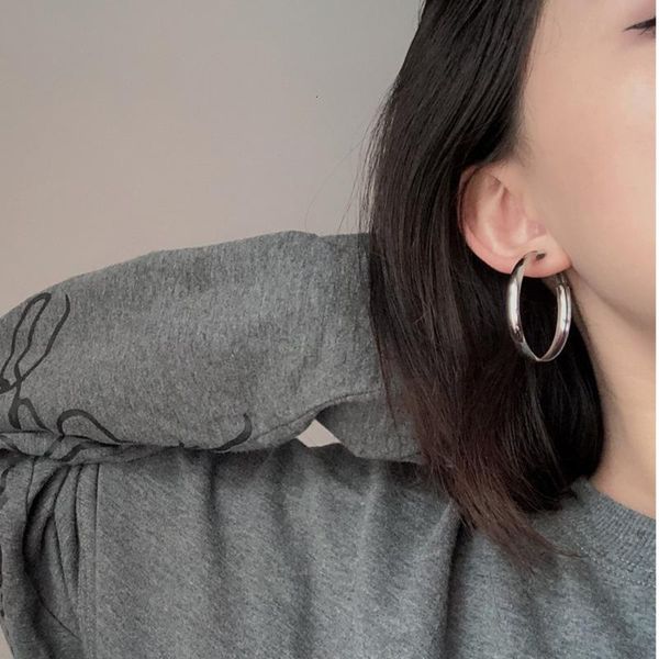 

fashion trendy large exaggeration hoop earrings big smooth circle earrings hoop for women jewelry accessories brincos, Golden;silver