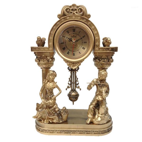 

european retro style clock living room bedroom counter pendulum clock desk1