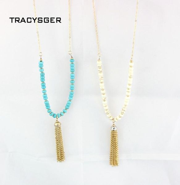 

chains ae-xl56735/tracysger/tassel pendant stone, white pine necklace, Silver