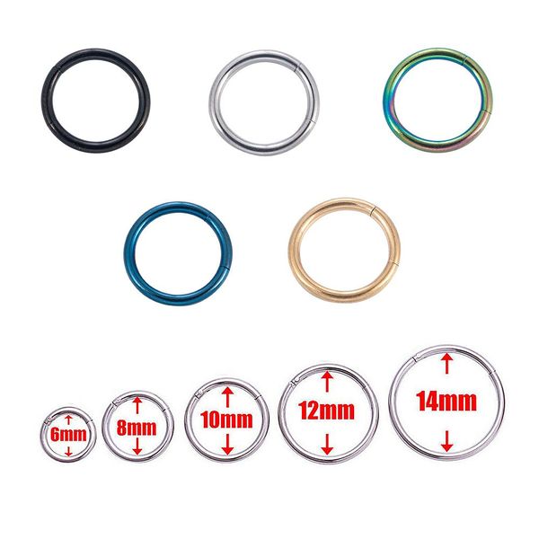 

классический навесной бесшовные сегмент кольца хирургический стальной носовой обруч панк серьги лабрель перегородки пирсинг oreja кольцевые, Silver