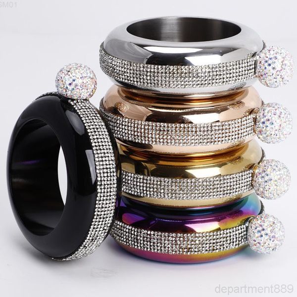 

stainless steel hip flask rhinestone bracelet 3.5oz portable flagon fashion round whisky wine alcohol bottle dhf3040