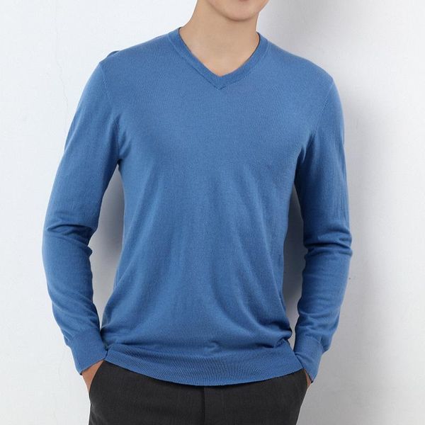 

men's sweaters 2021 pullover v-neck men's thin 100% cashmere and wool sweater fashion solid color winter slim knit1, White;black
