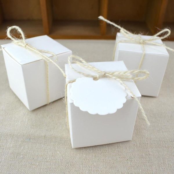 

european candy box antique kraft paper candy box white 5x5x5 square packaging dim sum diy wholesale