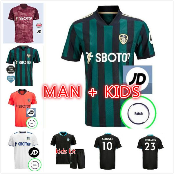 

2020 2021 the peacocks united jersey men kids kit costa koch rodrigo m football jersey bamford alioski phillips whites soccer uniforms 20/21, Black;yellow