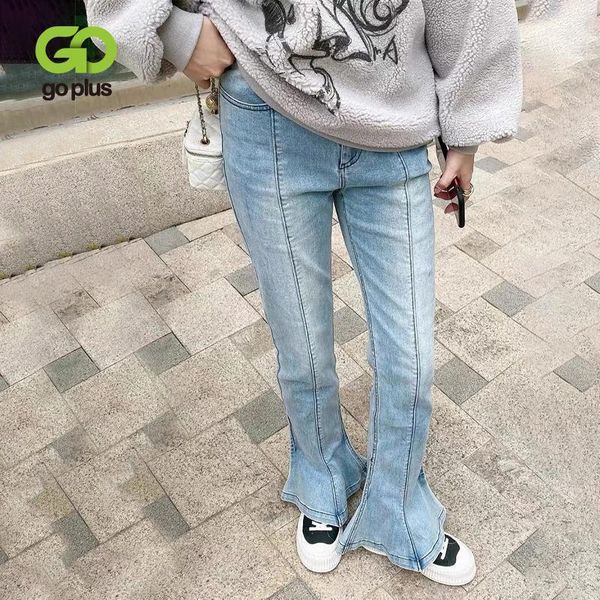 

goplus jeans woman high waist vintage flare pants plus size streetwear denim jeans femme pantalones vaqueros mujer broeken dames1, Blue