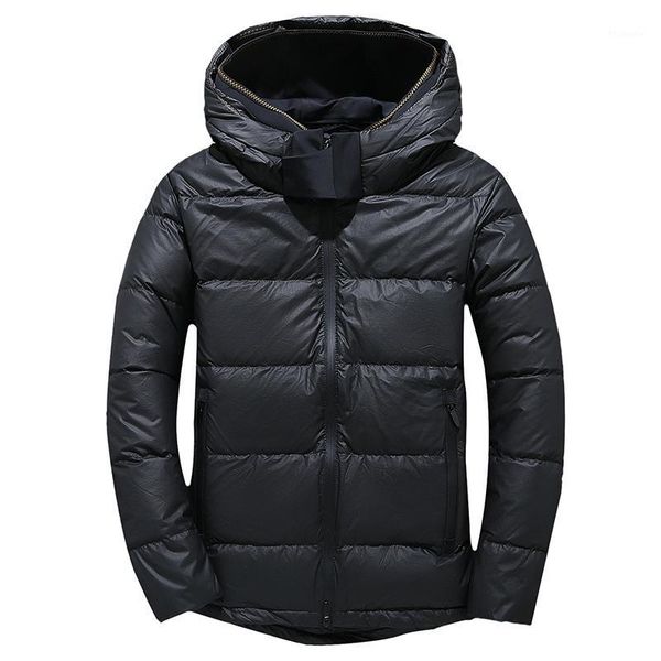 

nice men winter jacket warm windproof hood mens polyester coat warm men parkas parka casual outerwear minus1, Black