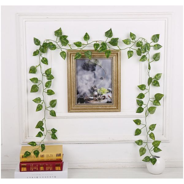 

2pc 180 cm silk artificial plants green lvy vine wedding decoration rattan fence arch decor with green leaves hanging wall a2450 f wmtpxz